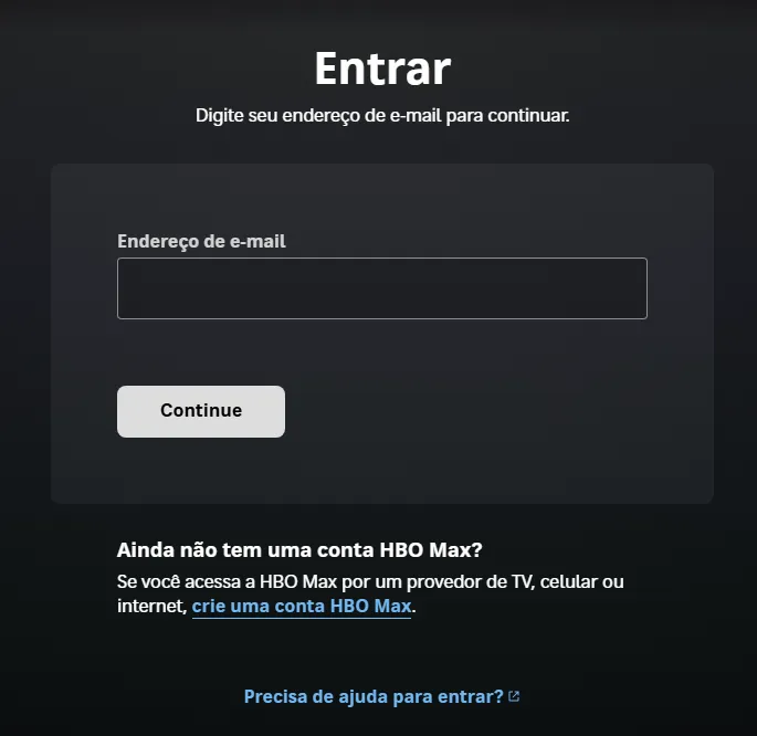 Passo 2: Insira suas credenciais